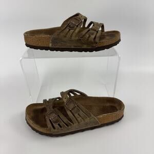 Birkenstock Granada Women's Sandals Strappy Brown Double Buckle Slip On Size 6?